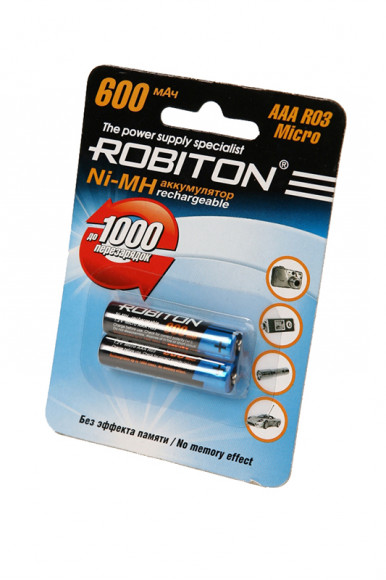 Аккумулятор Robiton 600MHAAA-2 BL2, 1 штука