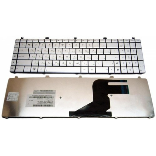 Клавиатура для ноутбука Asus N55 N57 N75 N75S N75SL silver. РУССКАЯ РАСКЛАДКА
