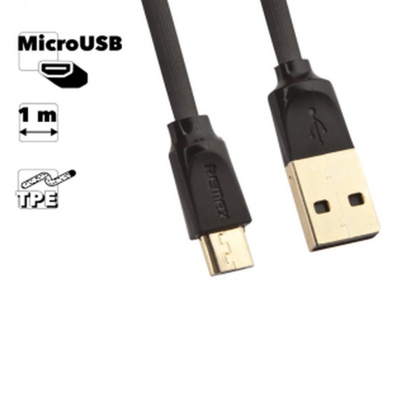 USB кабель REMAX RC-041m Radiance MicroUSB, 1м, TPE (черный)
