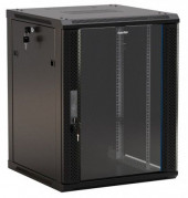 TWB-1566-GP-RAL9004 Шкаф настенный 19-дюймовый (19"), 15U, 775x600х600мм, стеклянная дверь с перфорацией по бокам, ручка с замком, цвет черный (RAL 90 TWB-1566-GP-RAL9004 Шкаф настенный 19-дюймовый (19"), 15U, 775x600х600мм, стеклянная дверь с перфорацией по бокам, ручка с замком, цвет черный (RAL 90