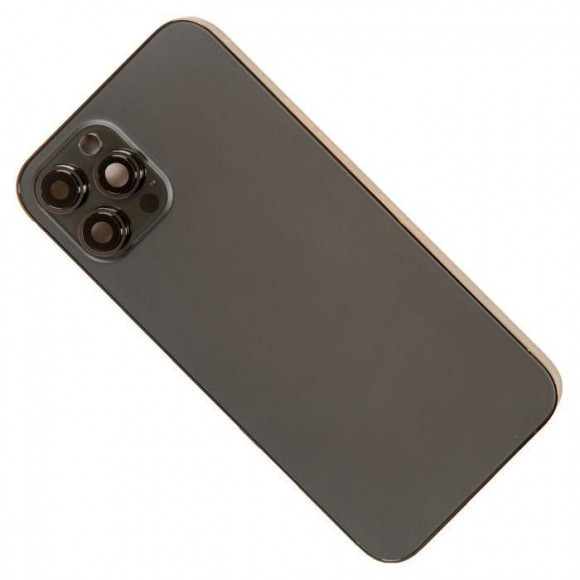 Задняя крышка корпуса в сборе с рамкой для Apple iPhone 12 Pro Max, черная