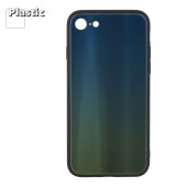 Защитная крышка "LP" для Apple iPhone 7, 8 "Rainbow Glass Case", зеленый градиент (коробка)