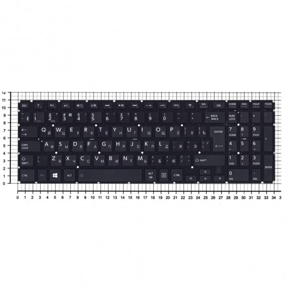 Клавиатура для ноутбука Toshiba Satellite L50-B, L50D-B, черная без рамки