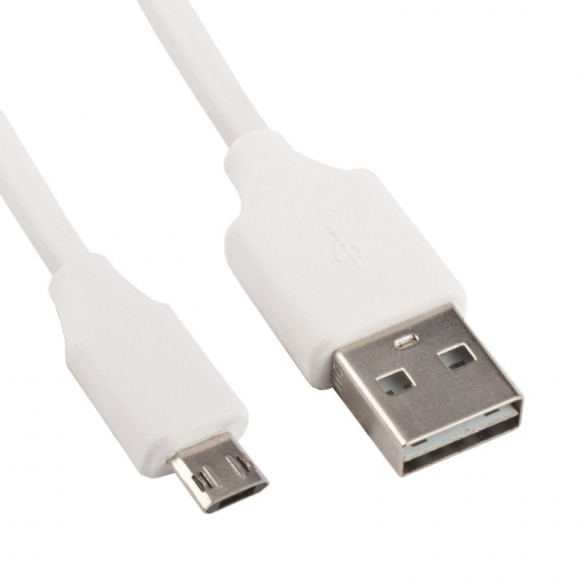 USB кабель "LP" MicroUSB двусторонние разъемы USB-MicroUSB (1 метр) (белый, коробка)
