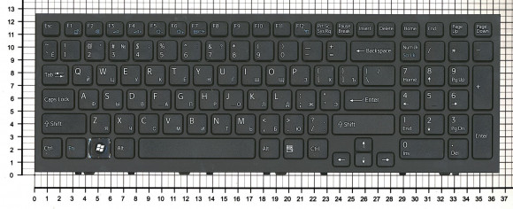 Клавиатура для ноутбука ноутбука Sony Vaio VPC-EH VPCEH, черная с черной рамкой