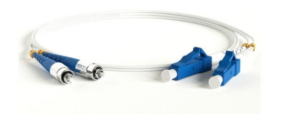 FC-D2-9A1-FC/UR-LC/UR-H-3M-LSZH-WH Патч-корд волоконно-оптический (шнур) SM 9/125 (G.657), FC/UPC-LC/UPC, 2.0 мм, duplex, LSZH, 3м Hyperline
