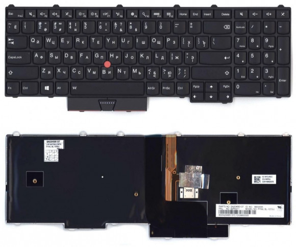 Клавиатура для ноутбука Lenovo ThinkPad P50 P70, черная с подсветкой