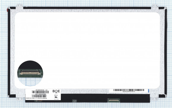 Матрица NT156WHM-N42 v8.1, 15.6", 1366x768 (HD), 30 pin, светодиодная (LED), Slim (тонкая), матовая, уши вверх/вниз