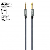 Аудио кабель (AUX) Hoco UPA03 Noble Sound Series, 1 метр, серый Аудио кабель (AUX) Hoco UPA03 Noble Sound Series, 1 метр, серый