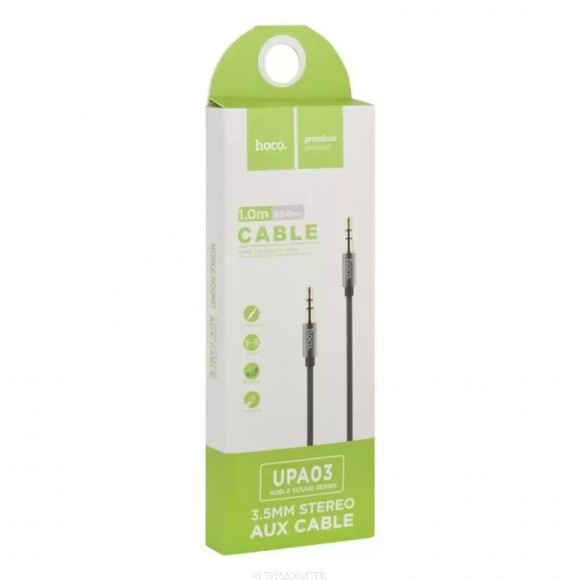 Аудио кабель (AUX) Hoco UPA03 Noble Sound Series, 1 метр, серый Аудио кабель (AUX) Hoco UPA03 Noble Sound Series, 1 метр, серый