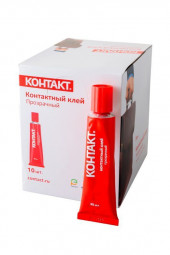 КОНТАКТ Контактный клей, прозрачный (30мл), в шоу-боксе 10 шт КОНТАКТ Контактный клей, прозрачный (30мл), в шоу-боксе 10 шт