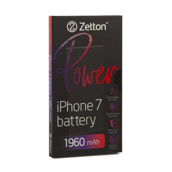 Аккумулятор Zetton для телефона iPhone 7 1960 mAh, Li-Pol аналог 616-00256 Аккумулятор Zetton для телефона iPhone 7 1960 mAh, Li-Pol аналог 616-00256