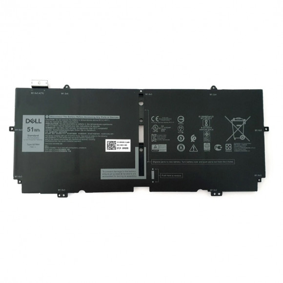 Аккумулятор для Dell (52TWH) XPS 13 7390 2-in-1, 51Wh, 7.6V