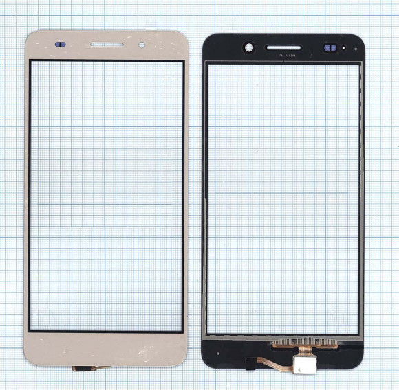 Сенсорное стекло (тачскрин) для Huawei Y6 II LTE (CAM-L21), золотой