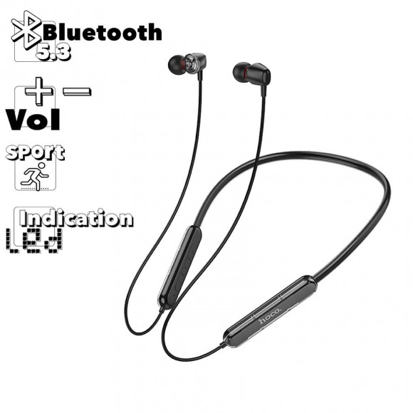 Bluetooth гарнитура HOCO ES65 Dream BT5.3, внутриканальная, громкость +/-, спорт (черный)