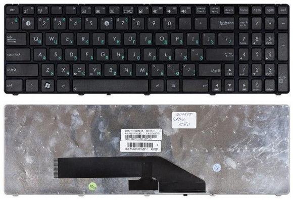Клавиатура для ноутбука Asus K50, K60, K70, черная с рамкой