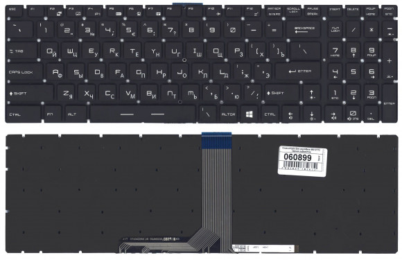 Клавиатура для ноутбука MSI GT72, GS60, GS70, GP62, GL72, GE72, черная с 7-цветной подсветкой