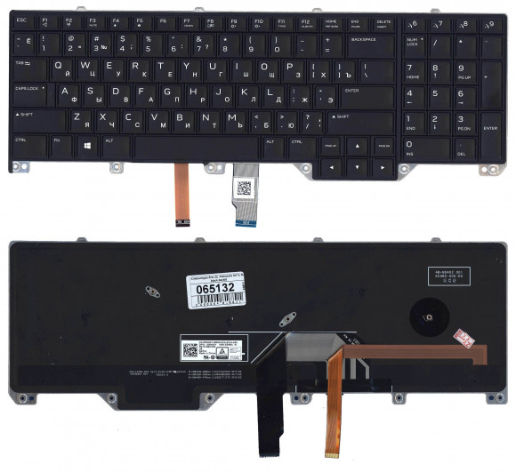 Клавиатура для ноутбука Dell Alienware 17 R4, черная с подсветкой