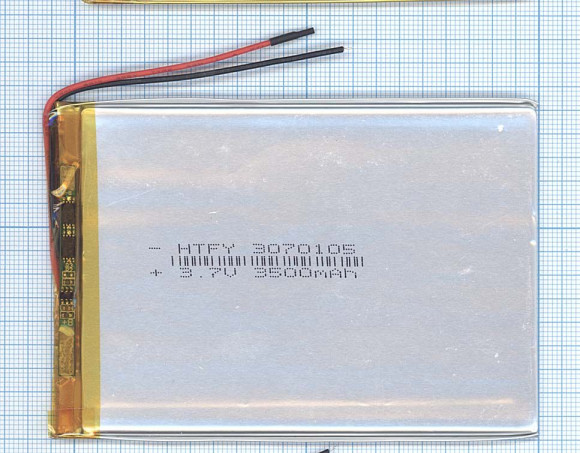 Аккумуляторная батарея Li-Pol (3x70x105мм), 2pin, 3.7В, 3500мАч