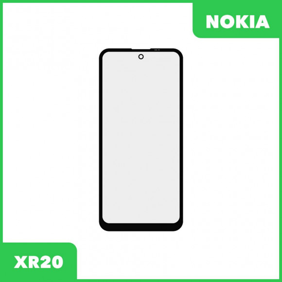 Стекло + OCA плёнка для переклейки Nokia XR20 (черный)