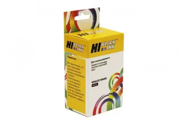 Картридж Hi-Black (HB-CZ109AE) для HP DJ IA 3525, 5525, 4515, 4525, №655, Bk