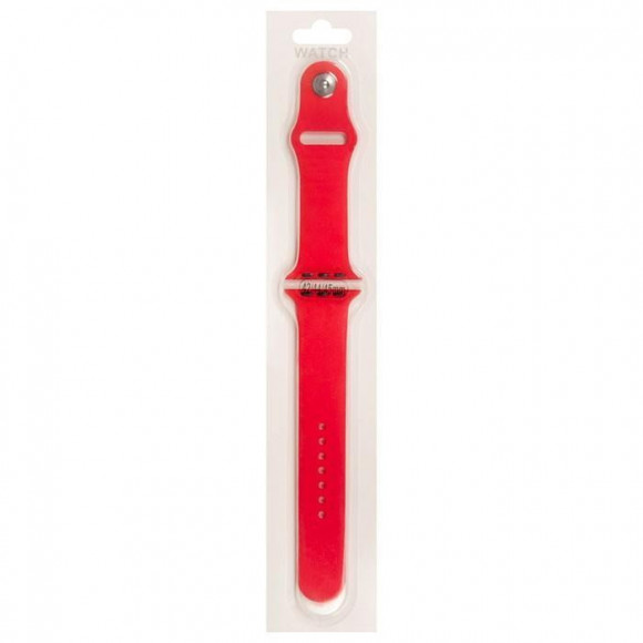Силиконовый ремешок для Apple Watch 42/44мм (14), красный, на кнопке