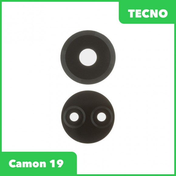 Стекло задней камеры для Tecno Camon 19 (CI6n) (без рамки) (черный)