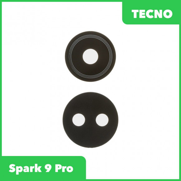 Стекло задней камеры для Tecno Spark 9 Pro (KH7N) (без рамки) (черный)