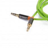 Аудиокабель AUX Zetton Metal разъем 3,5 мм металлический корпус круглый (зеленый) ZTLSAUX1BG