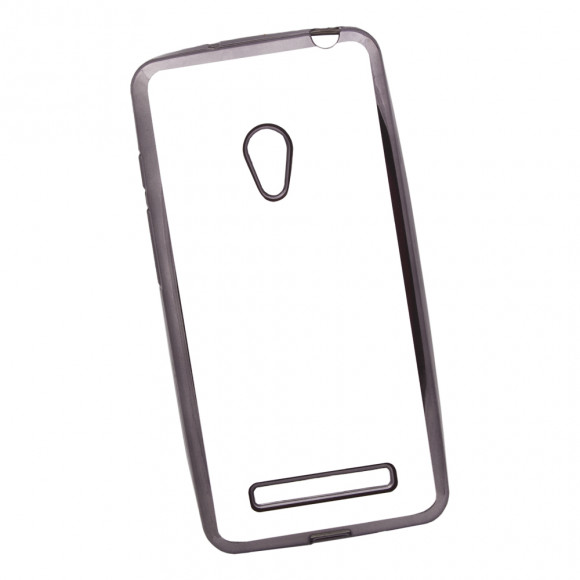 Чехол силиконовый "LP" для Asus ZenFone 5 A500CG TPU (прозрачный с черной хром рамкой)