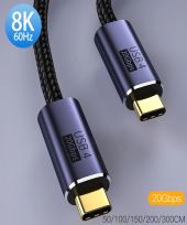 Кабель USB4 Type C на Type C Thunderbolt 3, PD 100W 1,5м Кабель USB4 Type C на Type C Thunderbolt 3, PD 100W 1,5м