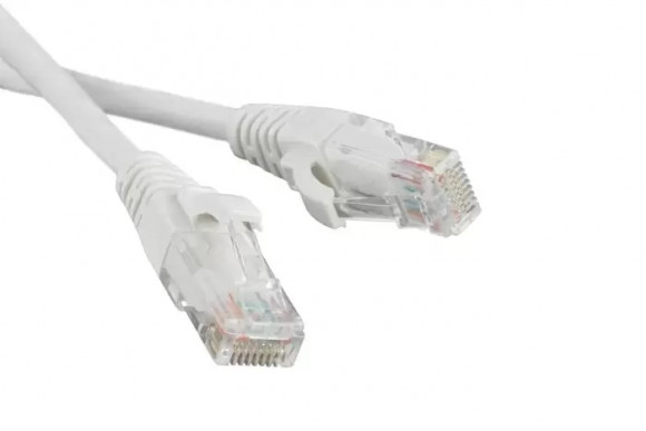 Патч-корд RJ45 - RJ45, 4 пары, UTP, категория 5е, 1.5 м, белый, LSZH, LANMASTER, LAN-PC45/U5E-1.5-WH
