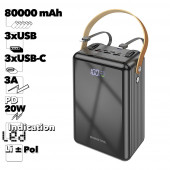 Внешний АКБ BOROFONE BJ32 Terra 80000 mAh, 22.5W, 3хUSB, 3xUSB-C, 3А, PD20W, LED, Li-Pol (черный) Внешний АКБ BOROFONE BJ32 Terra 80000 mAh, 22.5W, 3хUSB, 3xUSB-C, 3А, PD20W, LED, Li-Pol (черный)