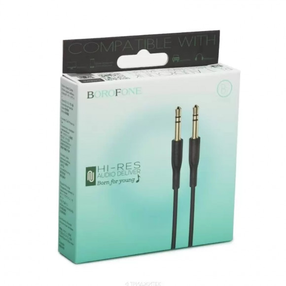 Аудио кабель (AUX) Borofone BL1 Audiolink, черный