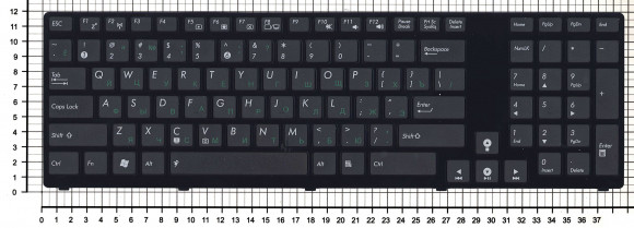 Клавиатура для ноутбука Asus K93, черная с рамкой