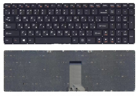 Клавиатура для ноутбука Lenovo IdeaPad B5400, M5400, черная без рамки