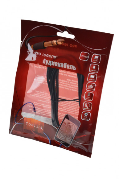 Аудио кабель (AUX) Pro Legend PL1070, оптиковолоконный, 1.5 метра